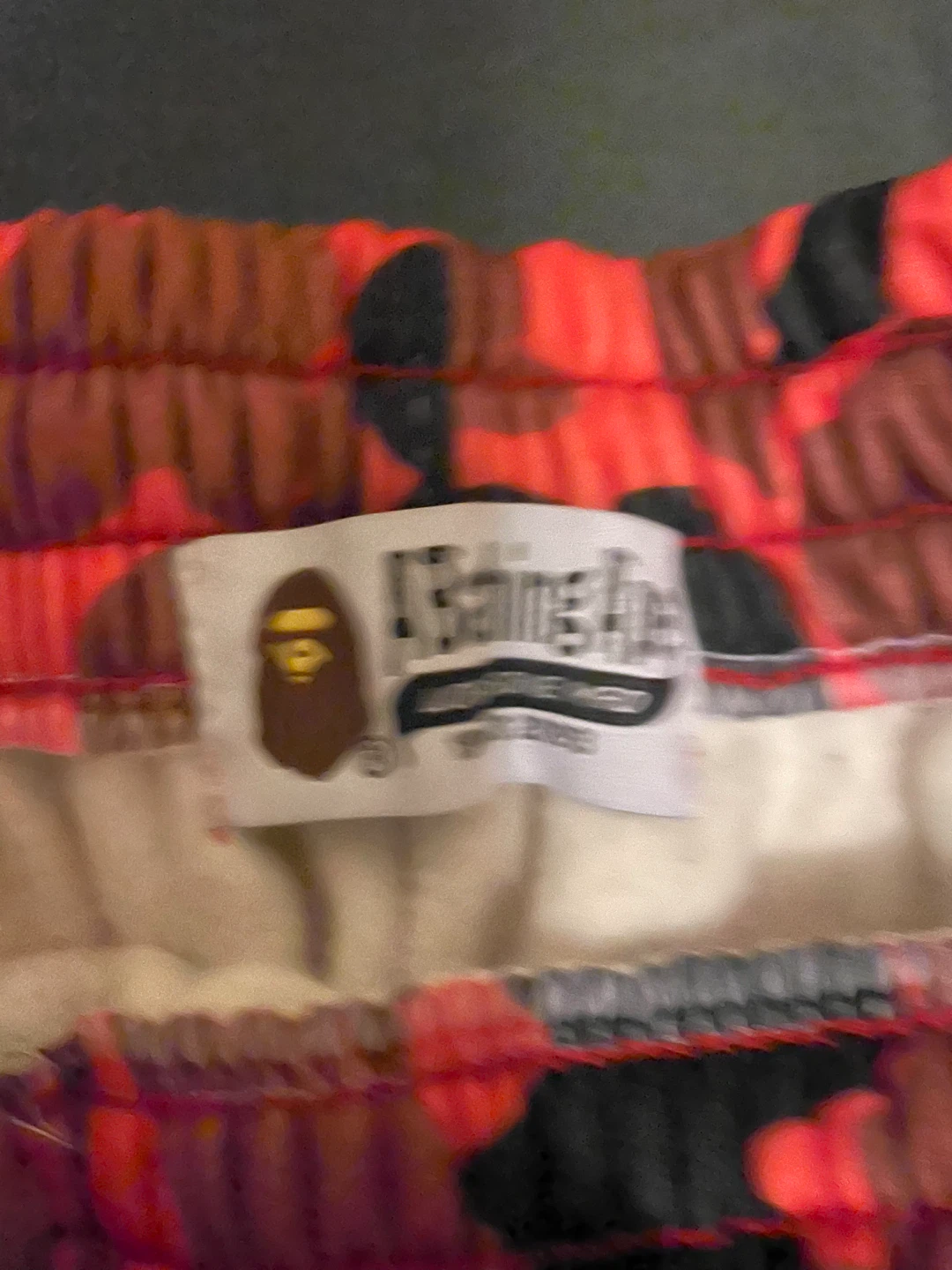 A Bathing Ape Camo Shorts Red - photo 5