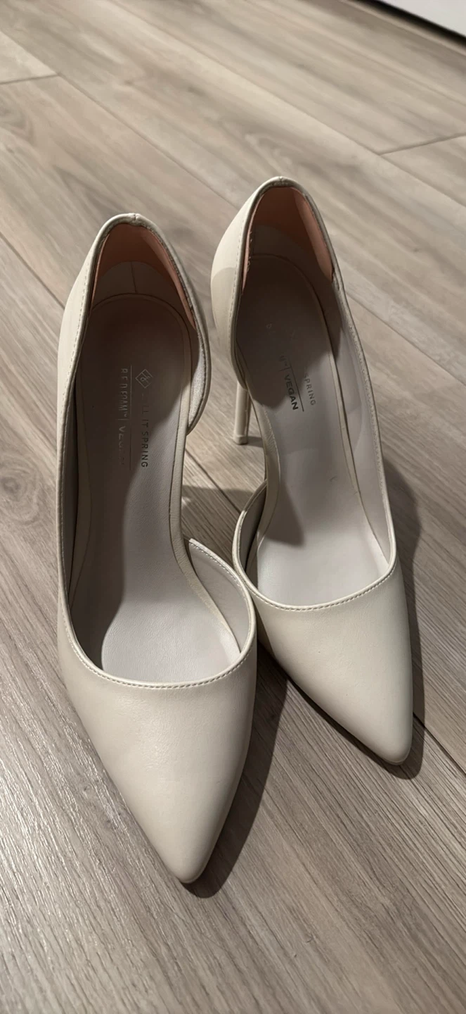 Call It Spring White Beige Heels Size 6.5