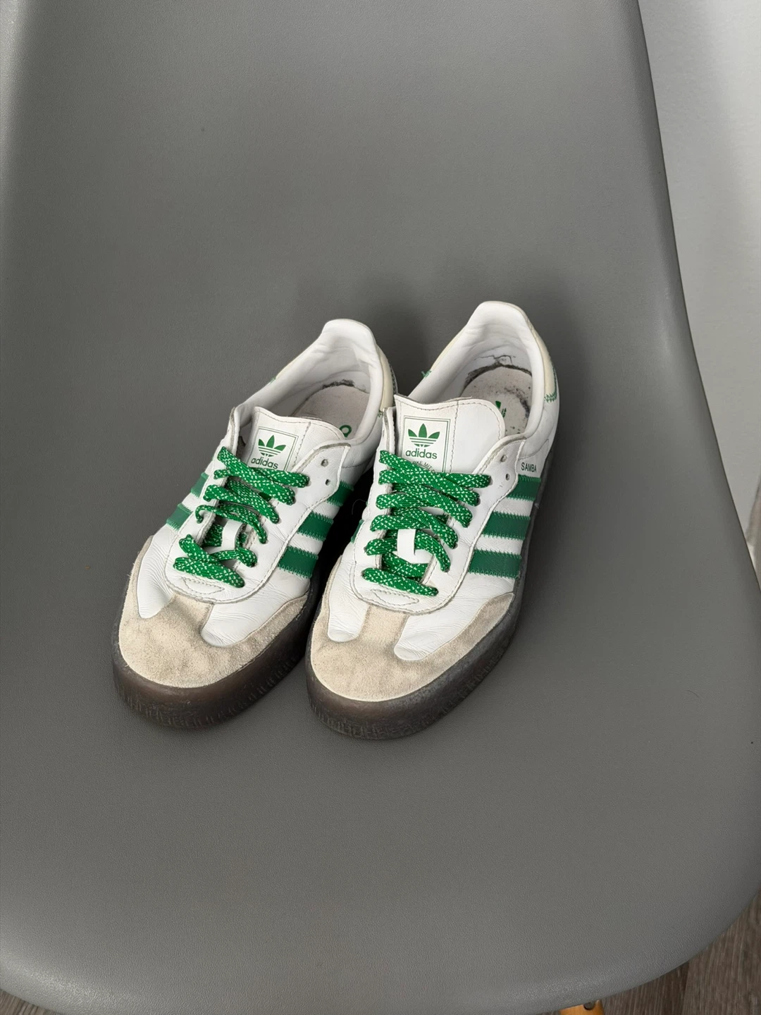 Adidas Samba White Green Sneakers - Size 7.5 - photo 2