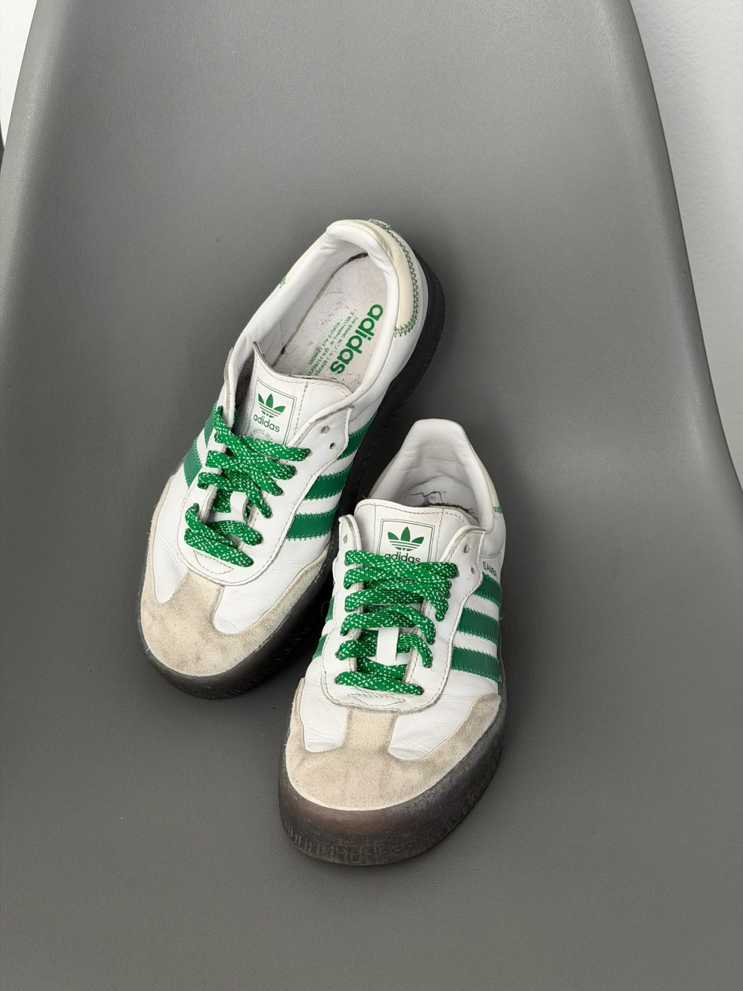 Adidas Samba White Green Sneakers - Size 7.5 - photo 3