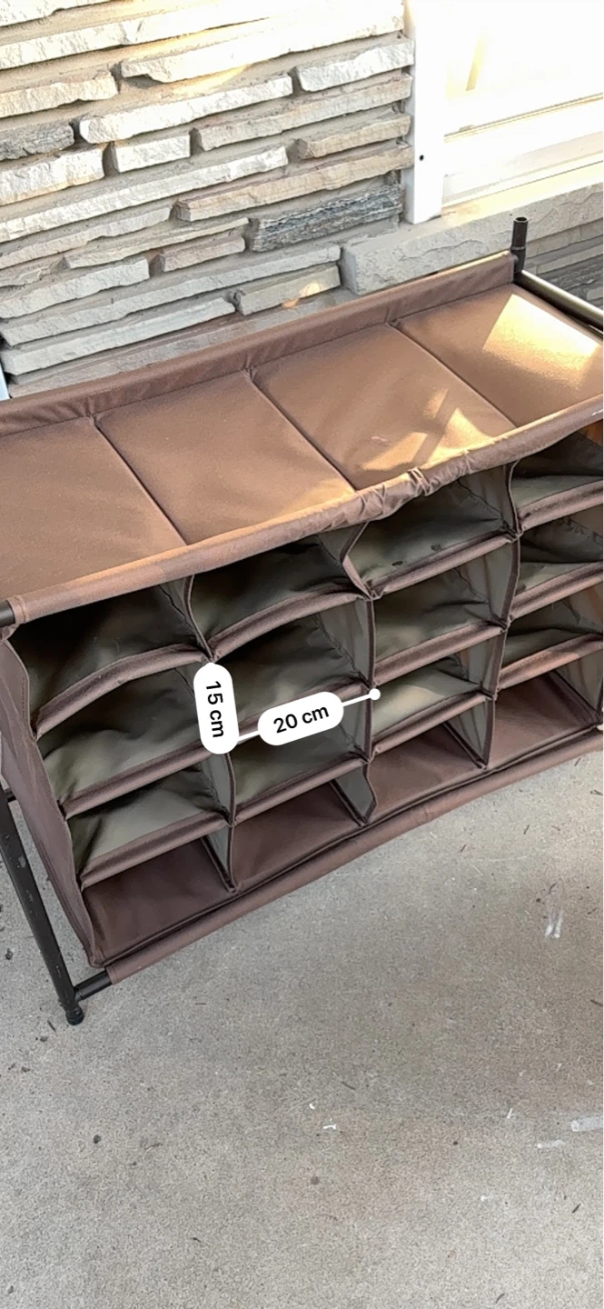 Brown 20-Cube Fabric Shoe Rack Organizer - photo 5