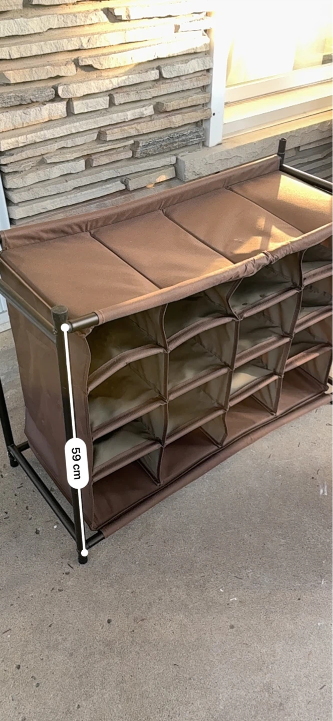 Brown 20-Cube Fabric Shoe Rack Organizer - photo 4