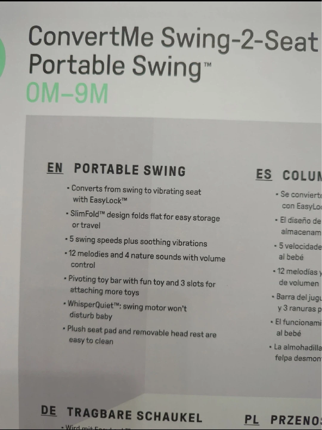 Ingenuity ConvertMe Swing-2-Seat Portable Swing OM-9M - photo 2