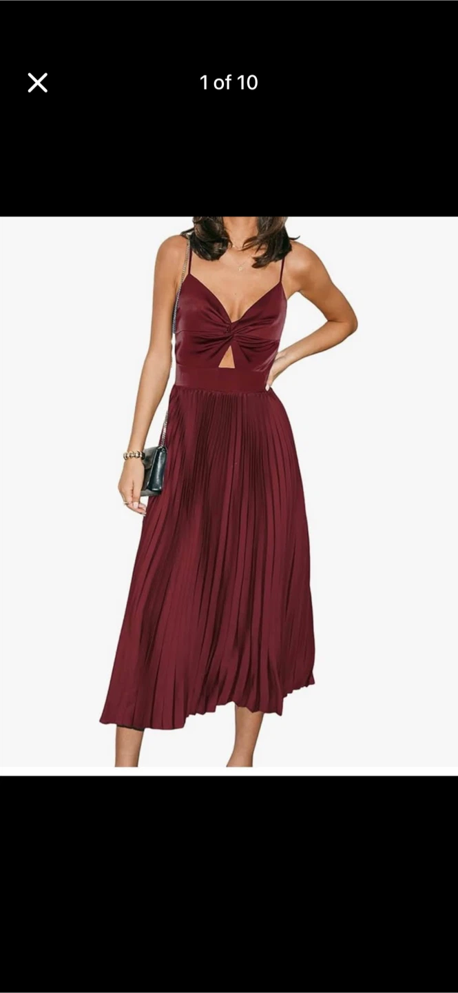 Maroon Pleated Midi Dress size small