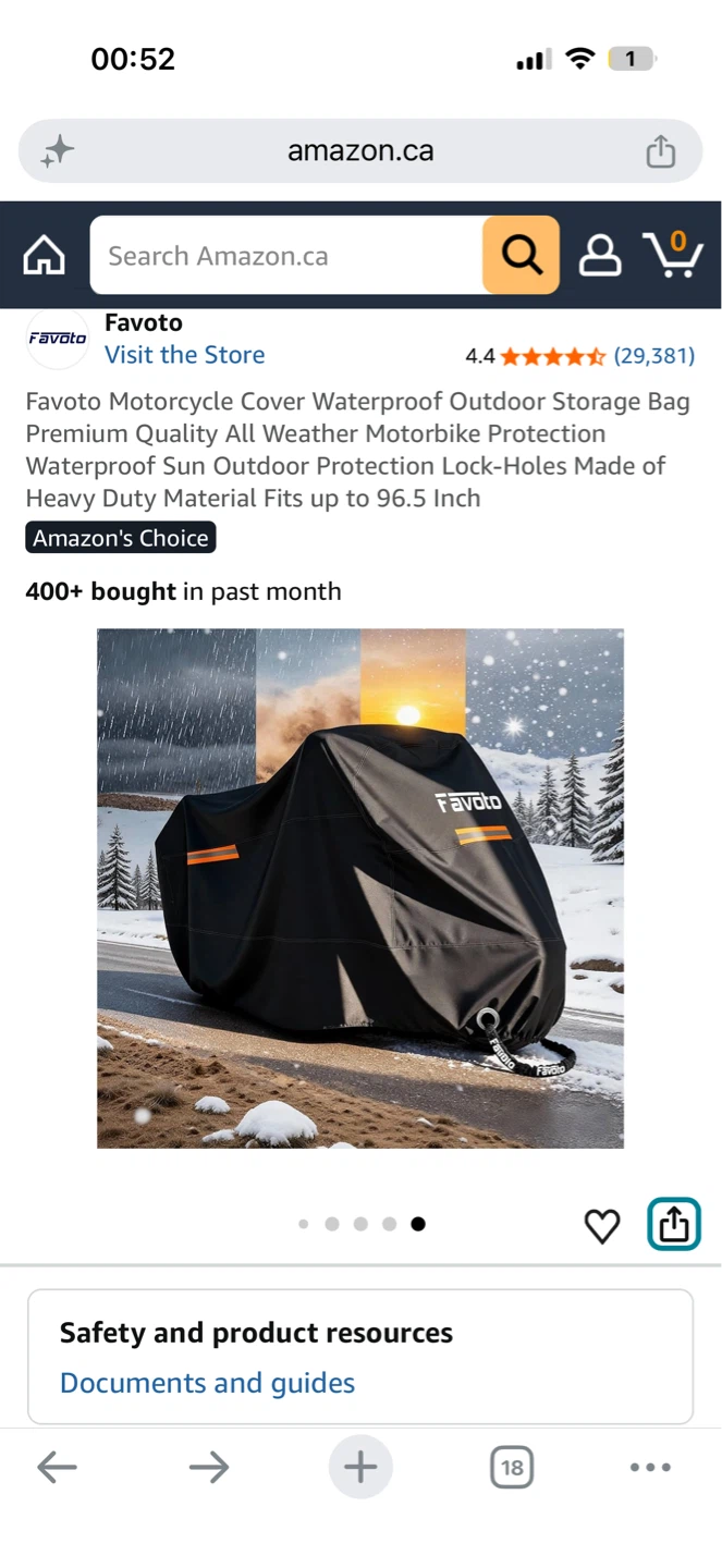 All-weather Black Motorcycle Cover (Size XL) - Sealed