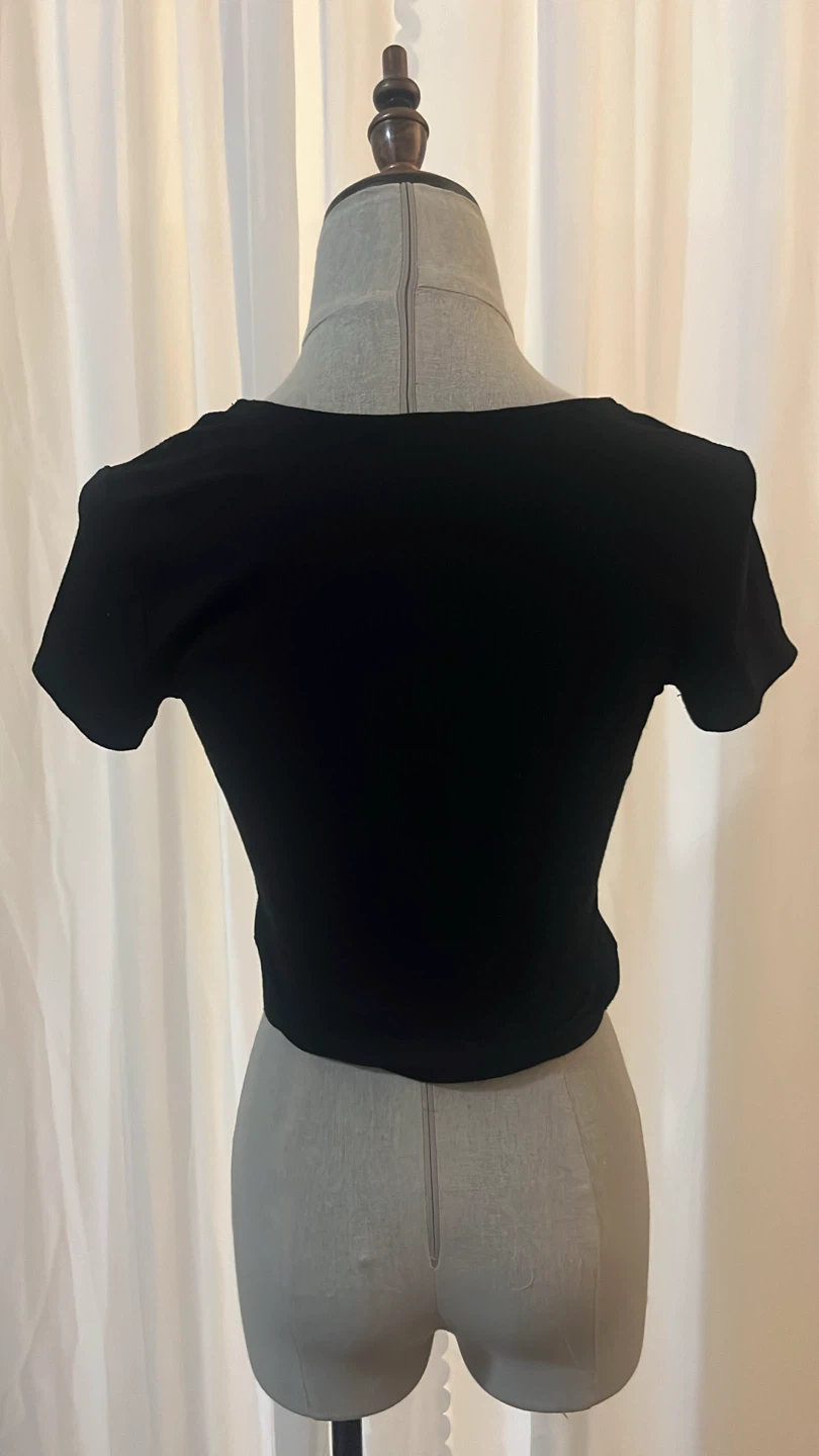 Garage - xs - Black Tie-Front Cropped Bolero Top - photo 2
