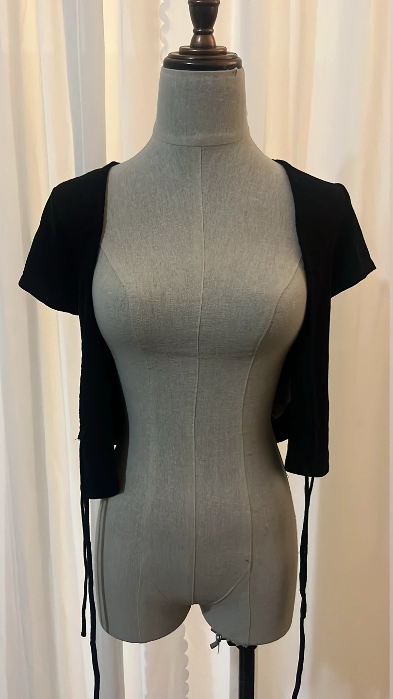 Garage - xs - Black Tie-Front Cropped Bolero Top - photo 3