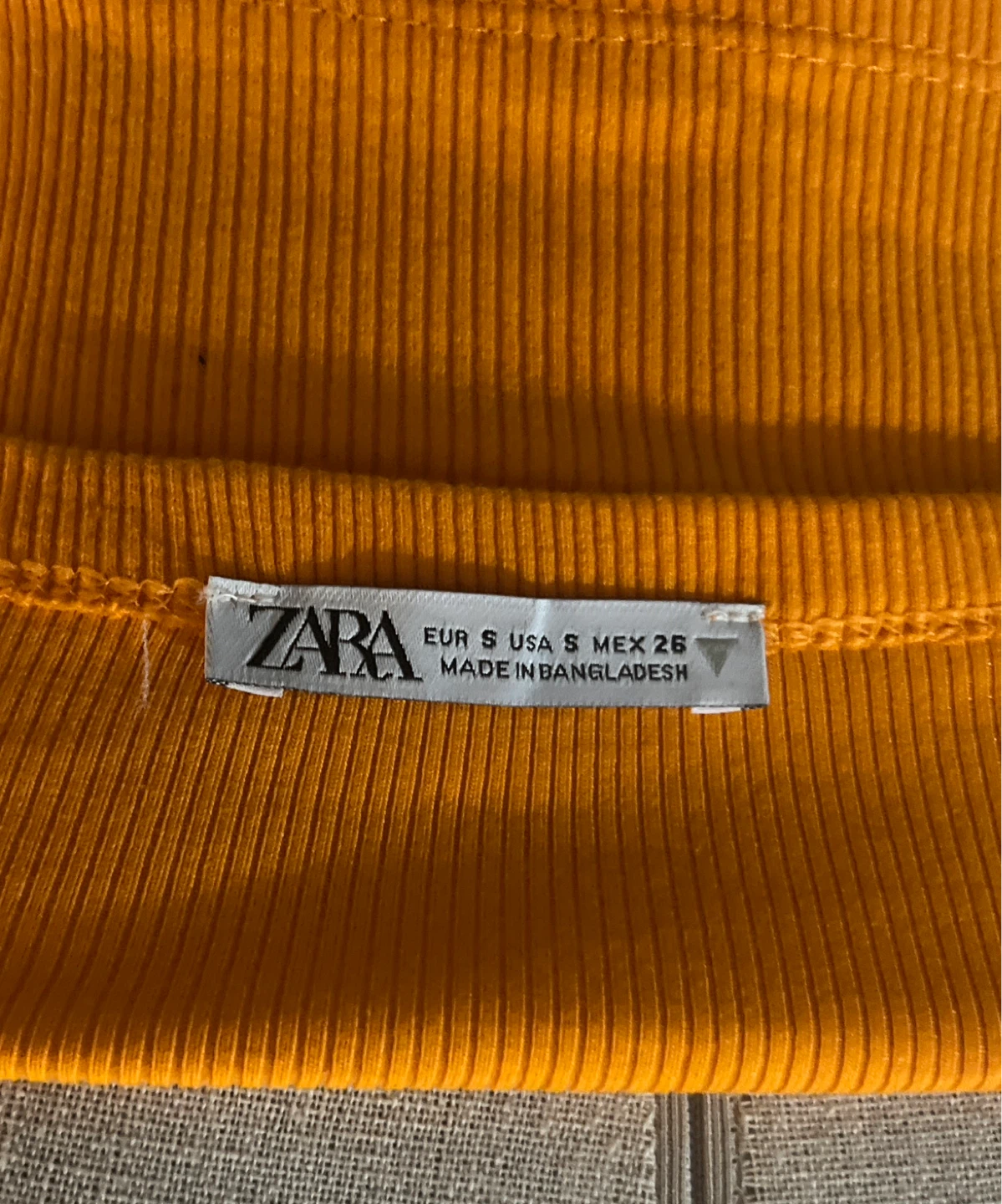 Zara Orange Ribbed Spaghetti Strap Crop Top Size S - photo 2
