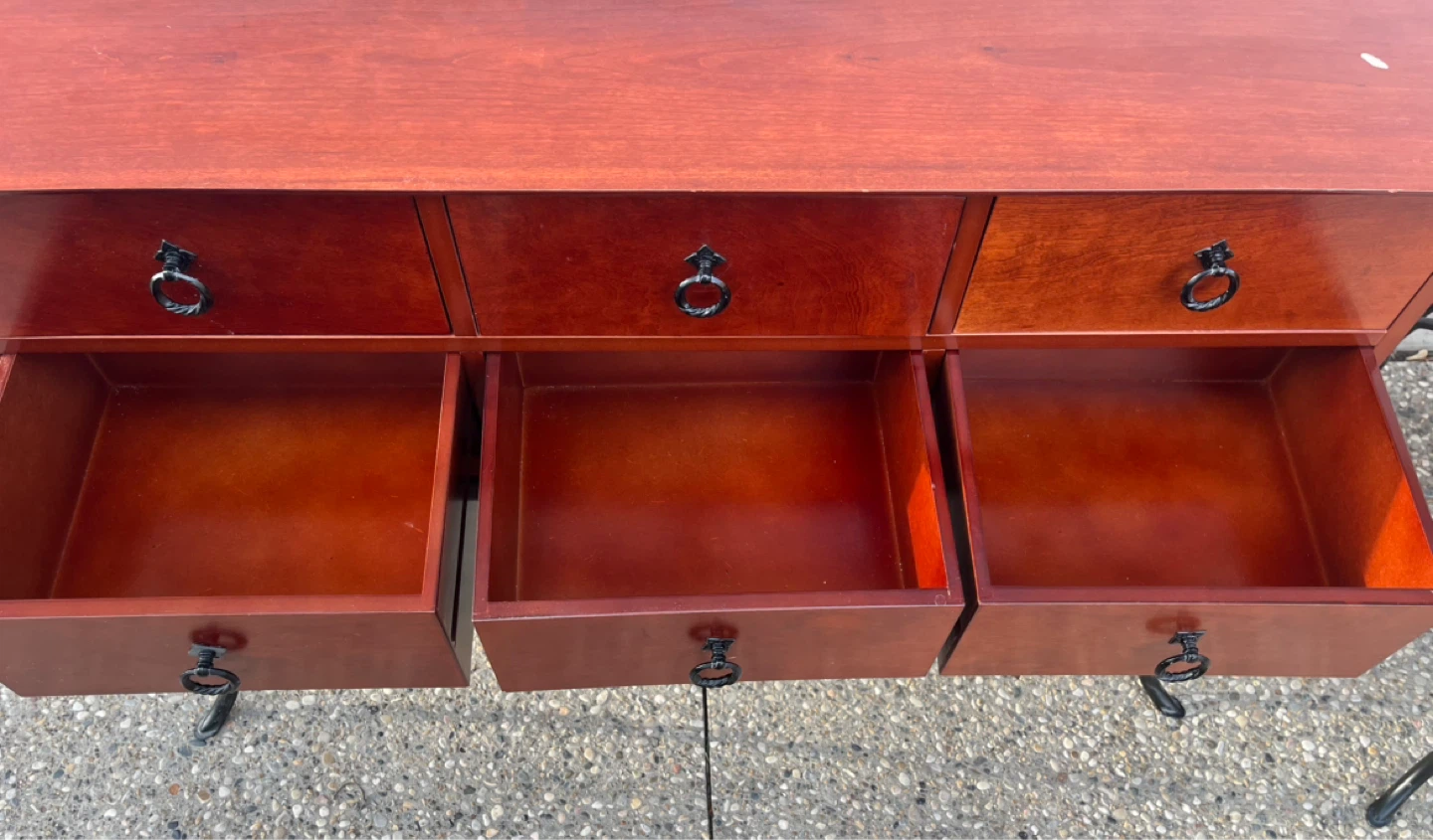 Red Cherry Wood Console Table - photo 3