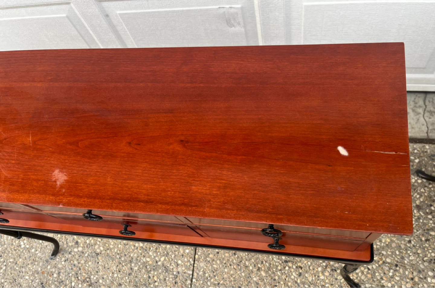 Red Cherry Wood Console Table - photo 4
