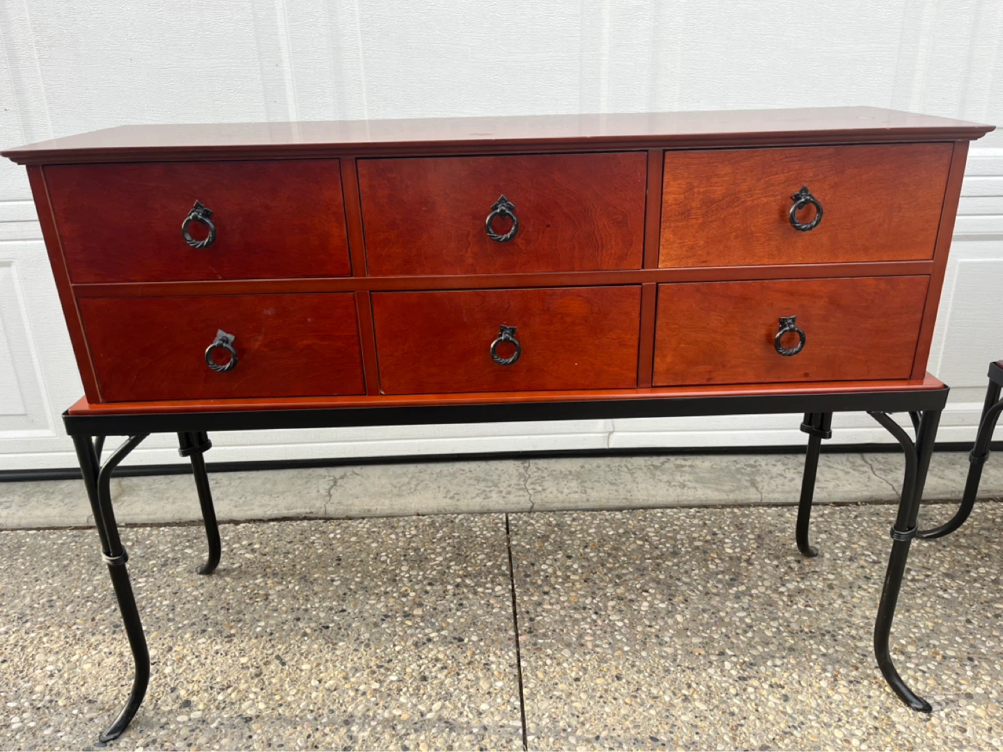 Red Cherry Wood Console Table - photo 5