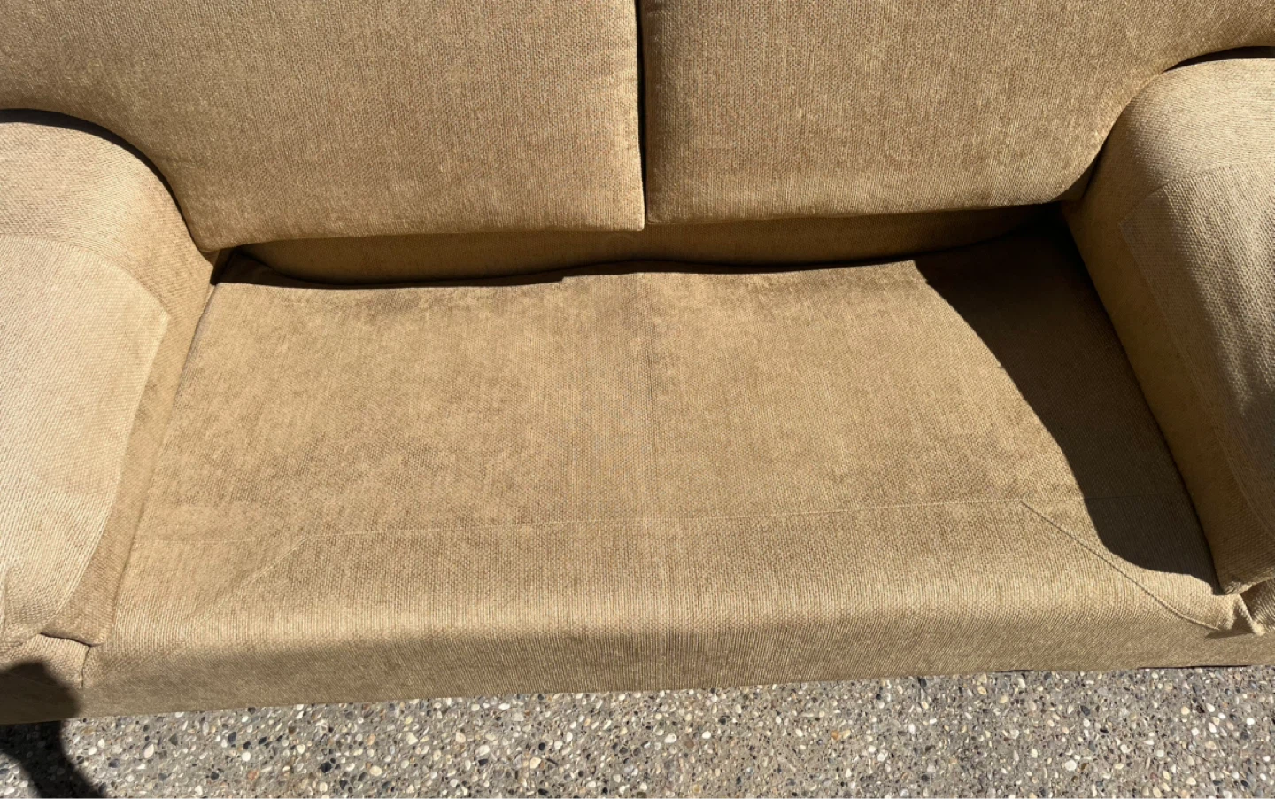Comfy & Clean Fabric Tan Loveseat -No Damages - photo 3