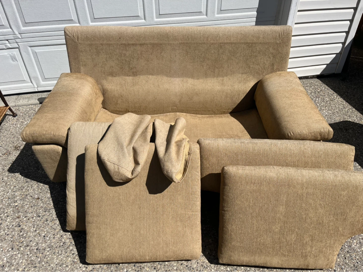 Comfy & Clean Fabric Tan Loveseat -No Damages - photo 4
