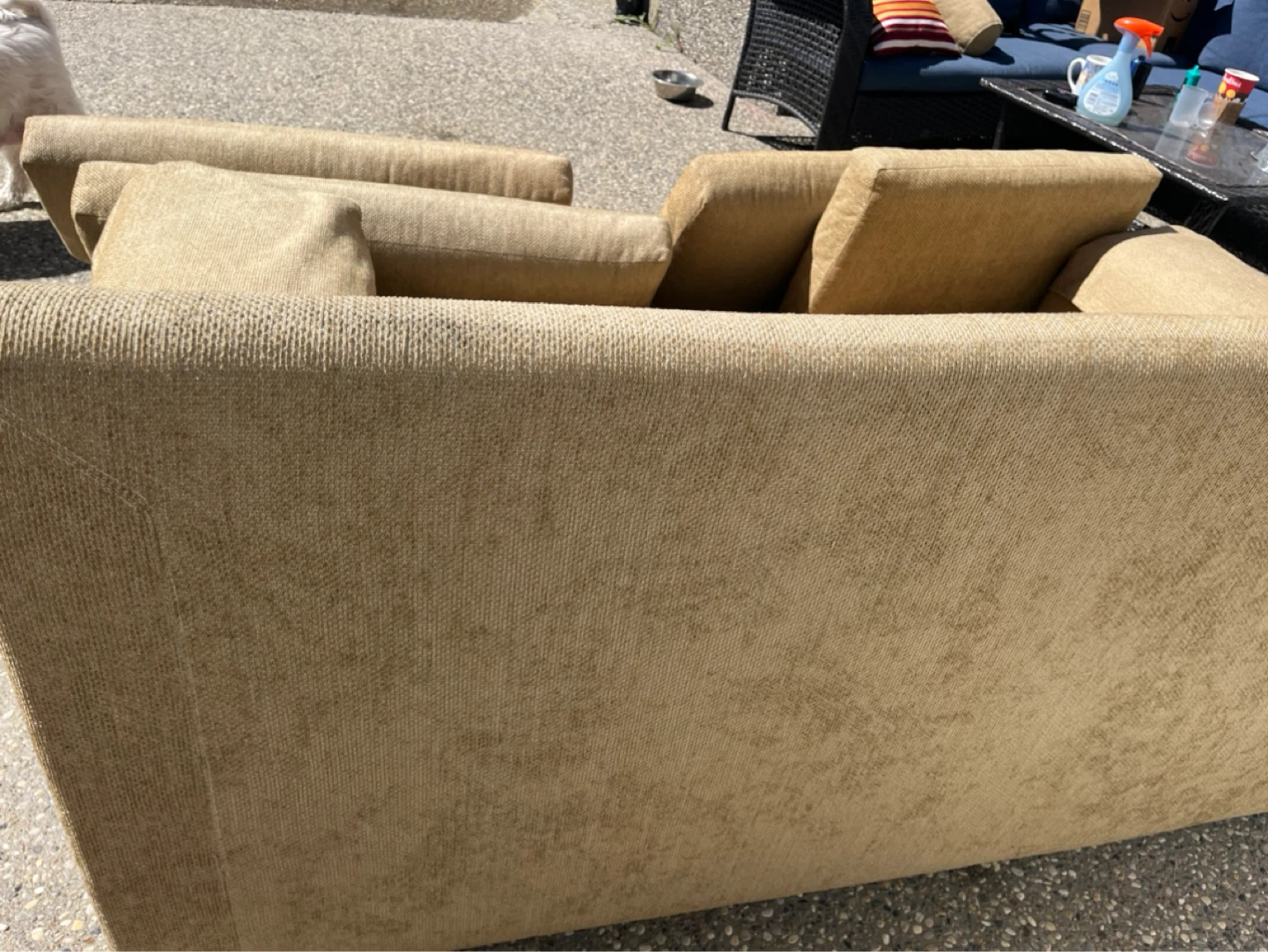 Comfy & Clean Fabric Tan Loveseat -No Damages - photo 5