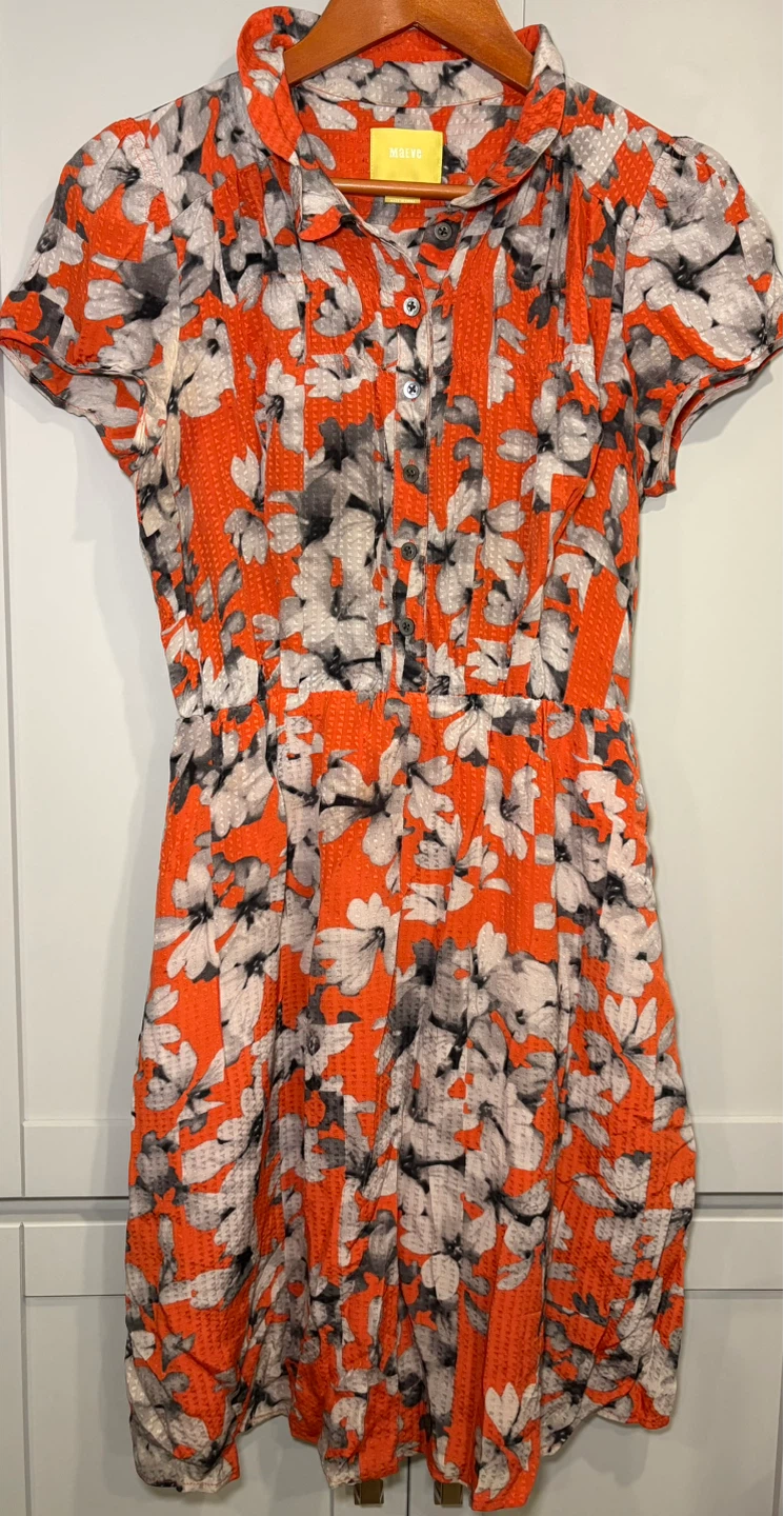 Maeve Orange Floral Dress Size 2 - photo 3
