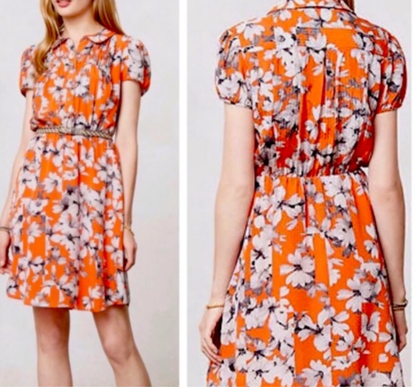 Maeve Orange Floral Dress Size 2