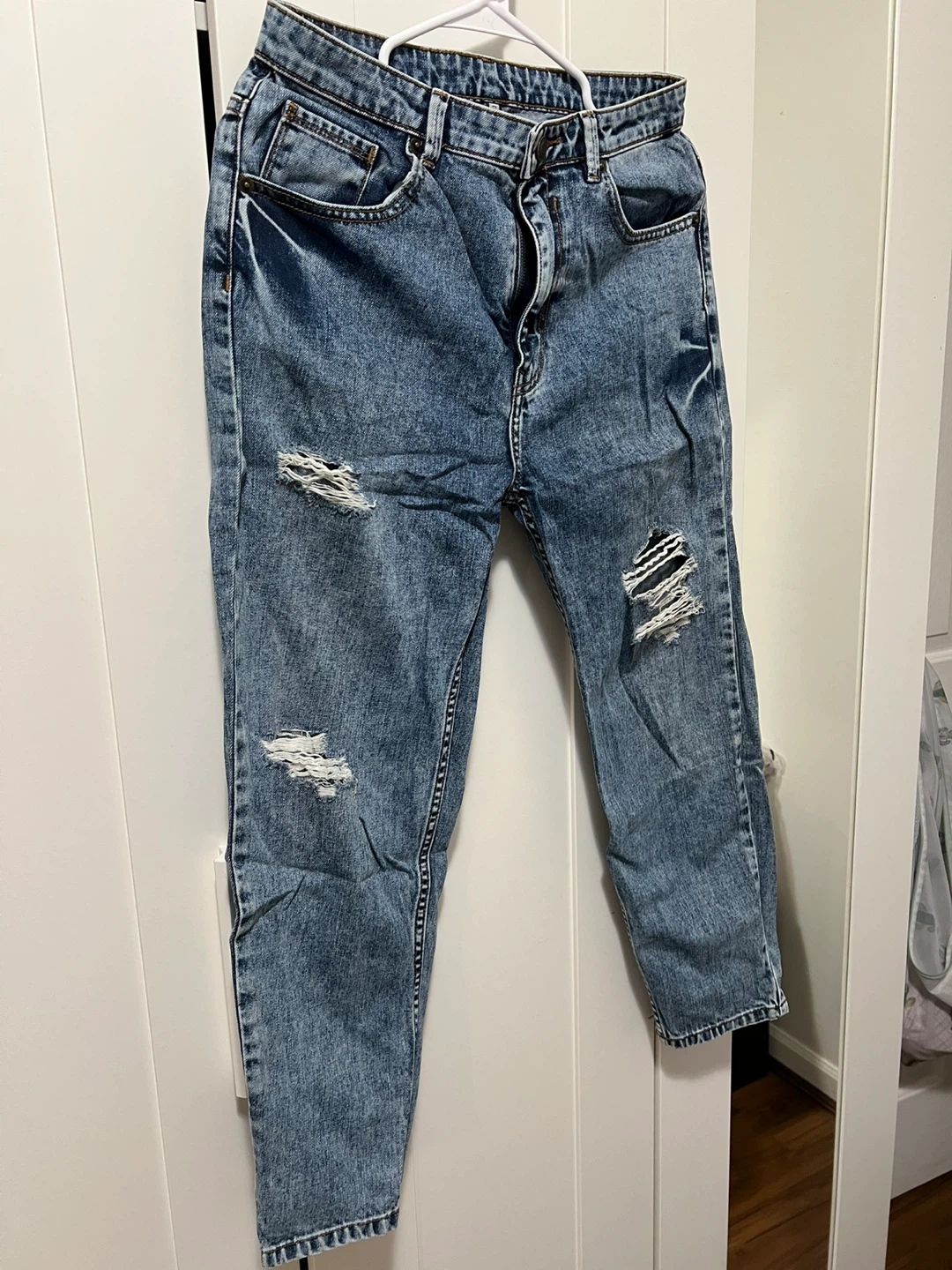 Women's Distressed Blue Denim Jeans