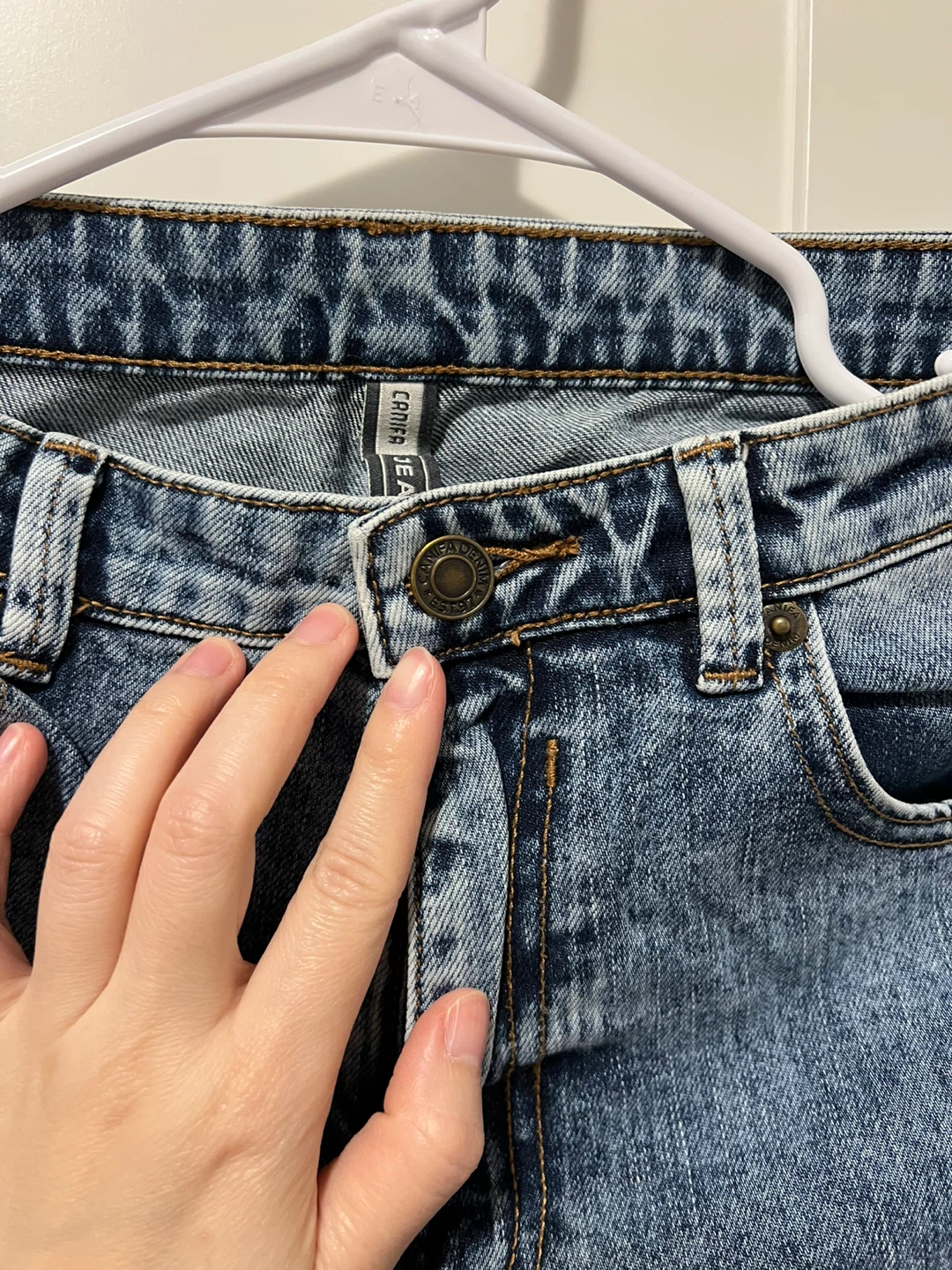 Women's Distressed Blue Denim Jeans - photo 2