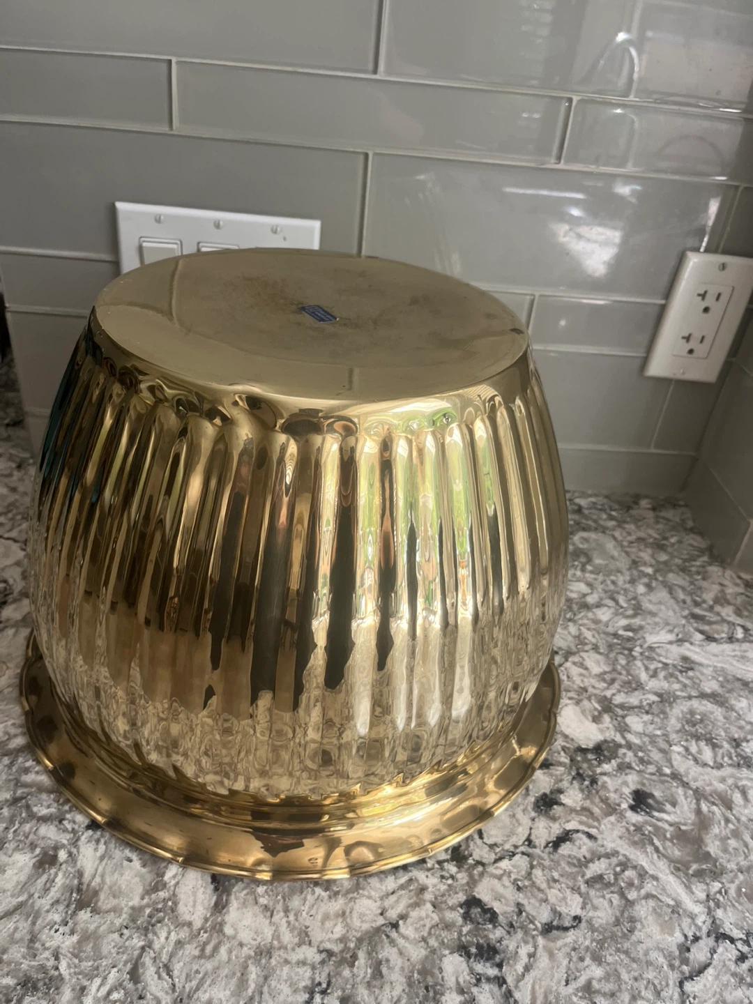 Vintage Large Brass Planter Pot - photo 2