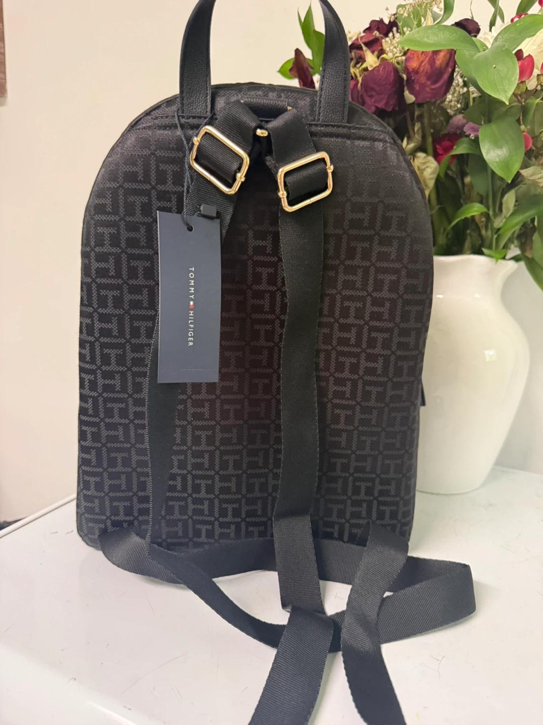 Tommy Hilfiger Black Monogram Backpack - photo 2