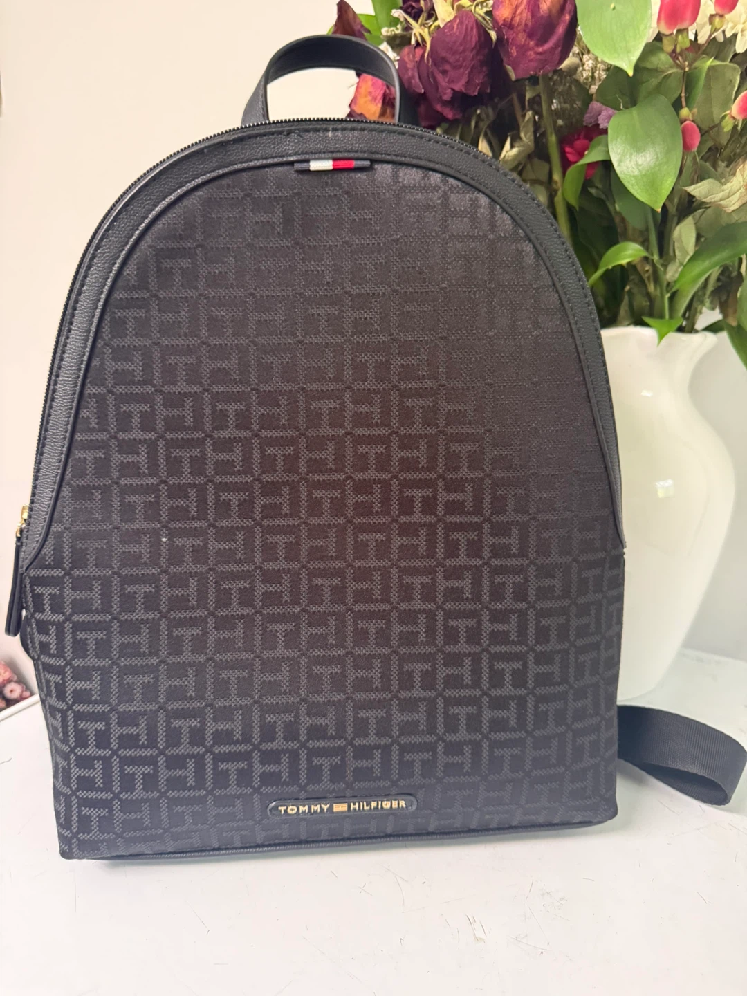 Tommy Hilfiger Black Monogram Backpack