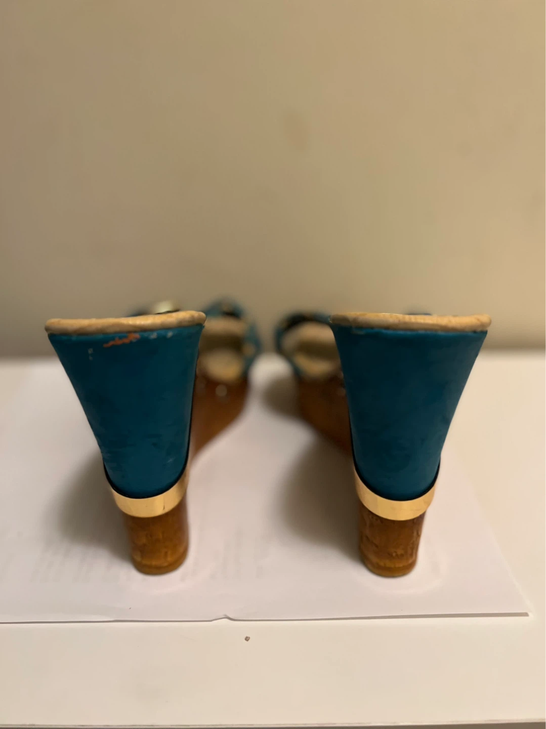 Blue Wedge Sandals-size 39 - photo 3
