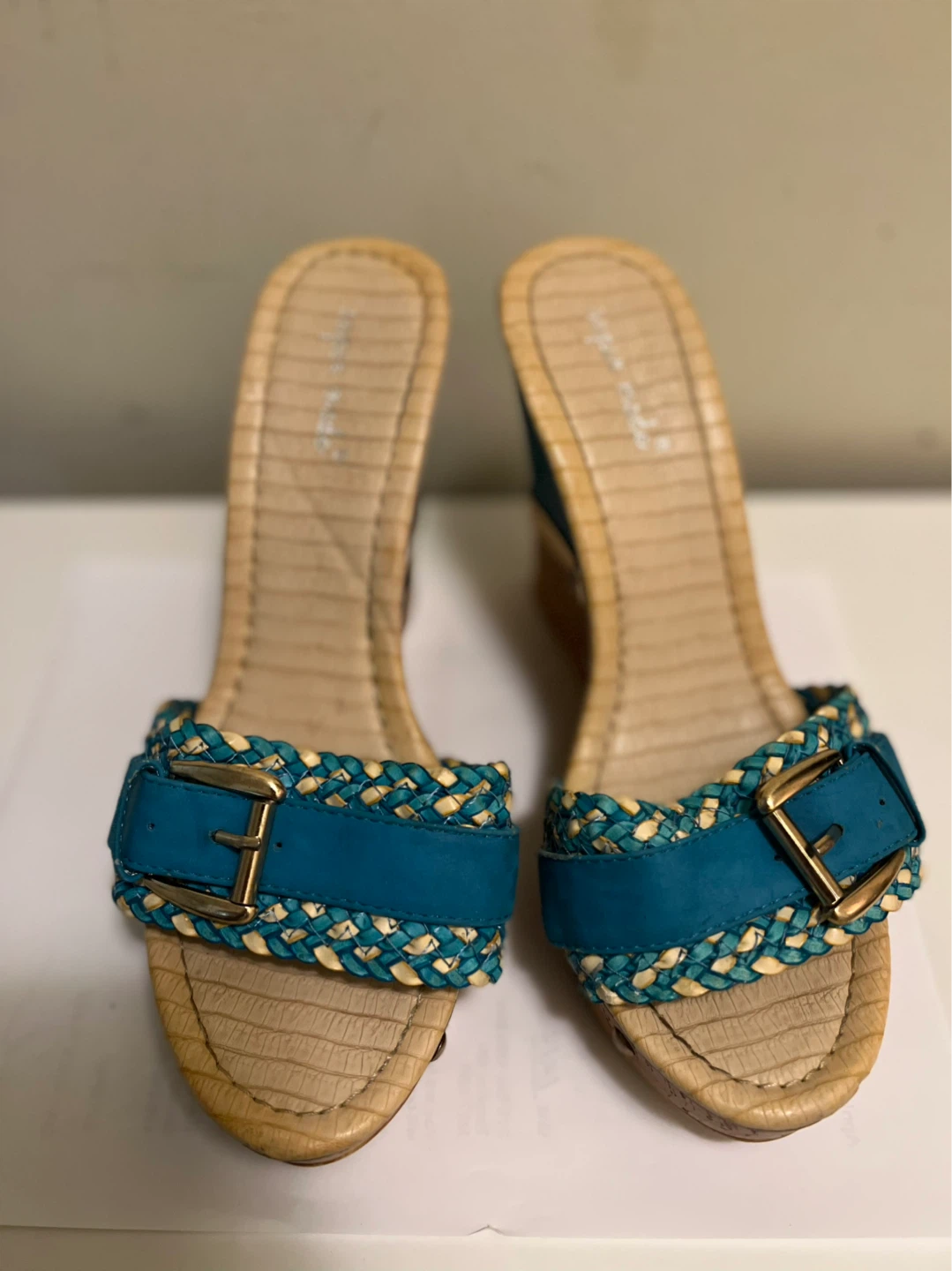 Blue Wedge Sandals-size 39