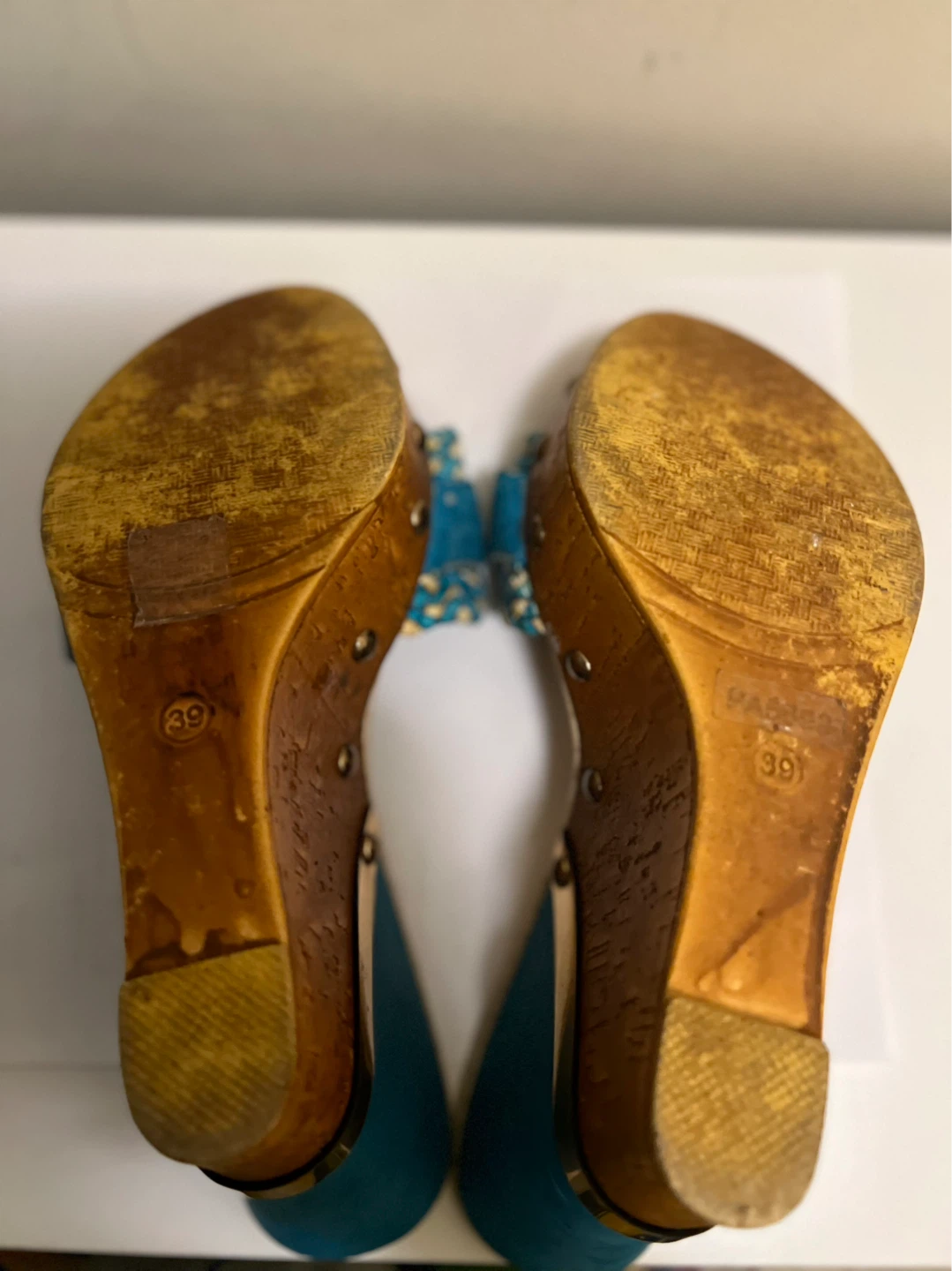Blue Wedge Sandals-size 39 - photo 5