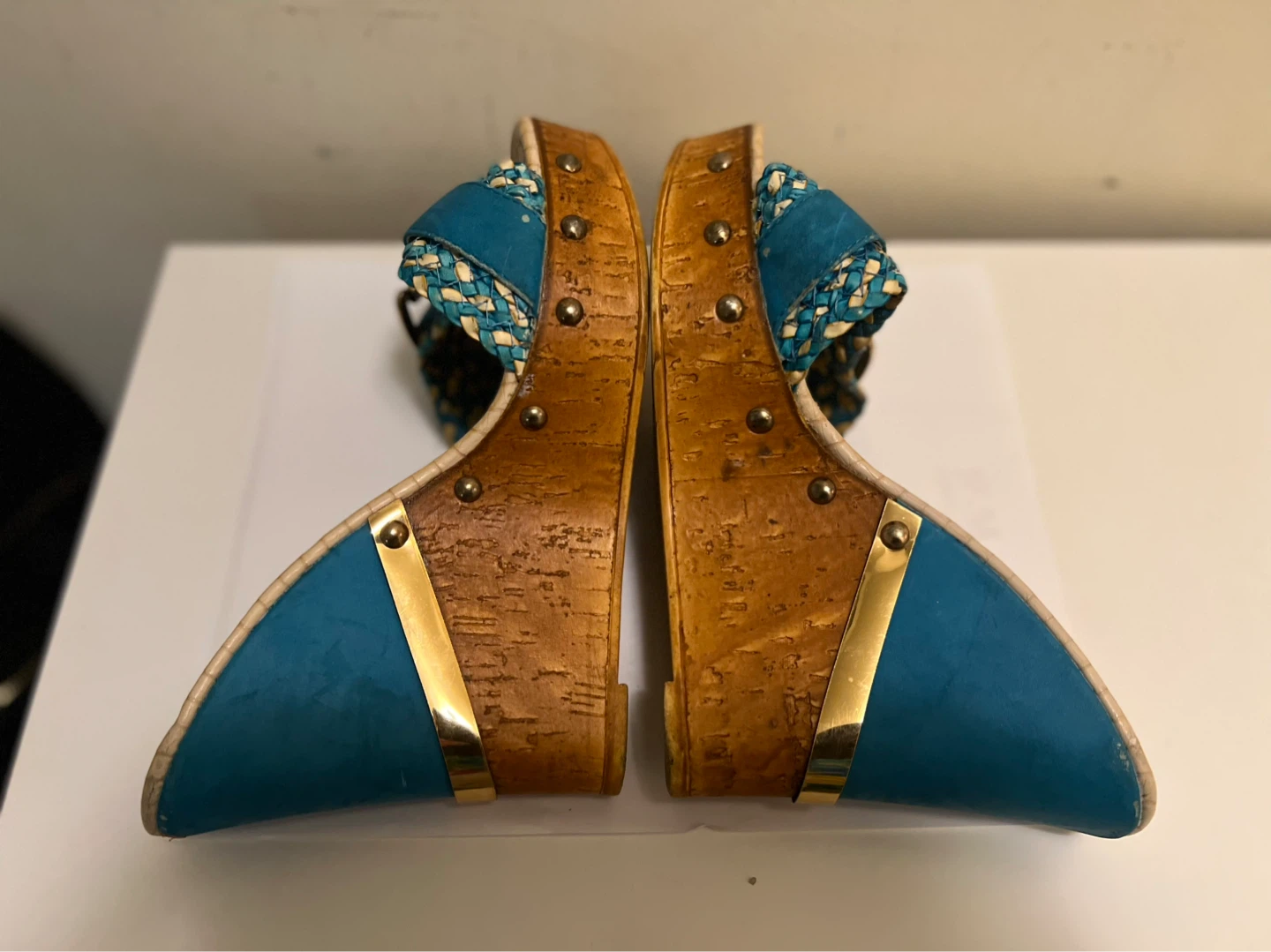 Blue Wedge Sandals-size 39 - photo 4