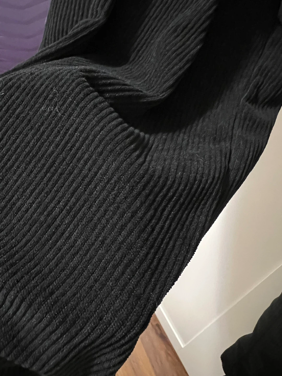 Black Corduroy Pants with Bow Detail - photo 3