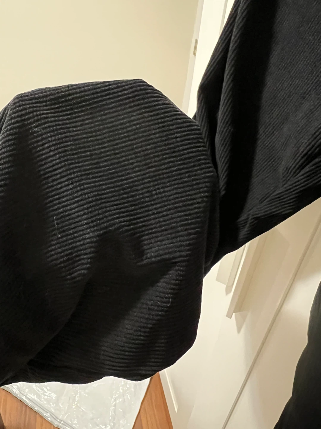 Black Corduroy Pants with Bow Detail - photo 2