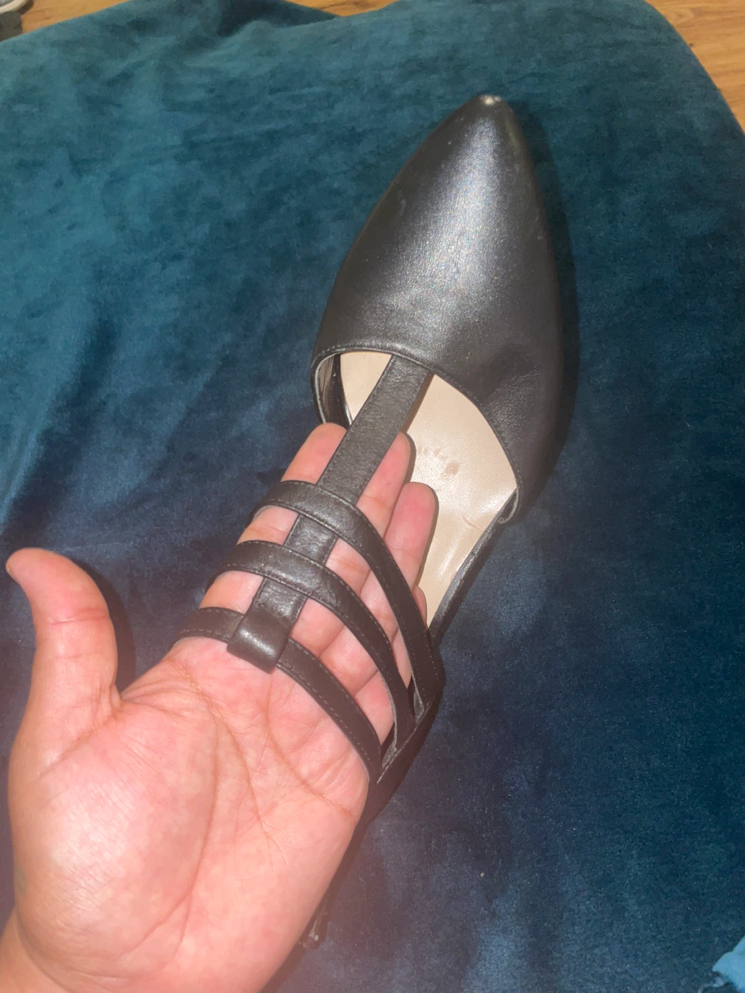 Black Leather Heels with Straps - photo 3