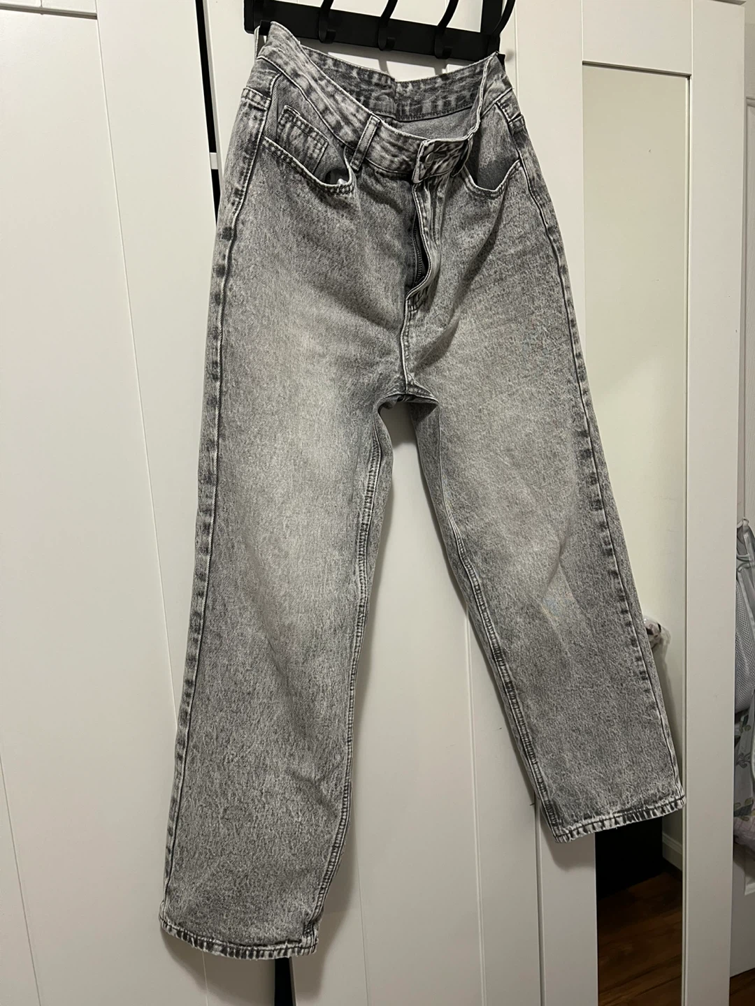 Grey Acid Wash Denim Jeans
