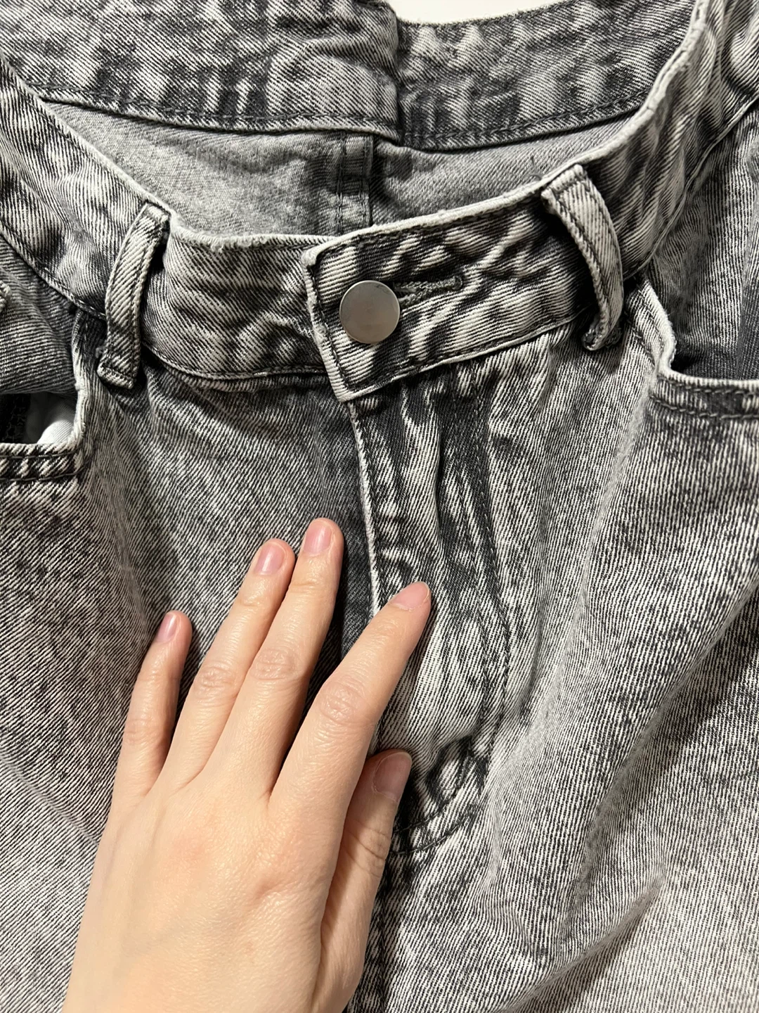 Grey Acid Wash Denim Jeans - photo 2