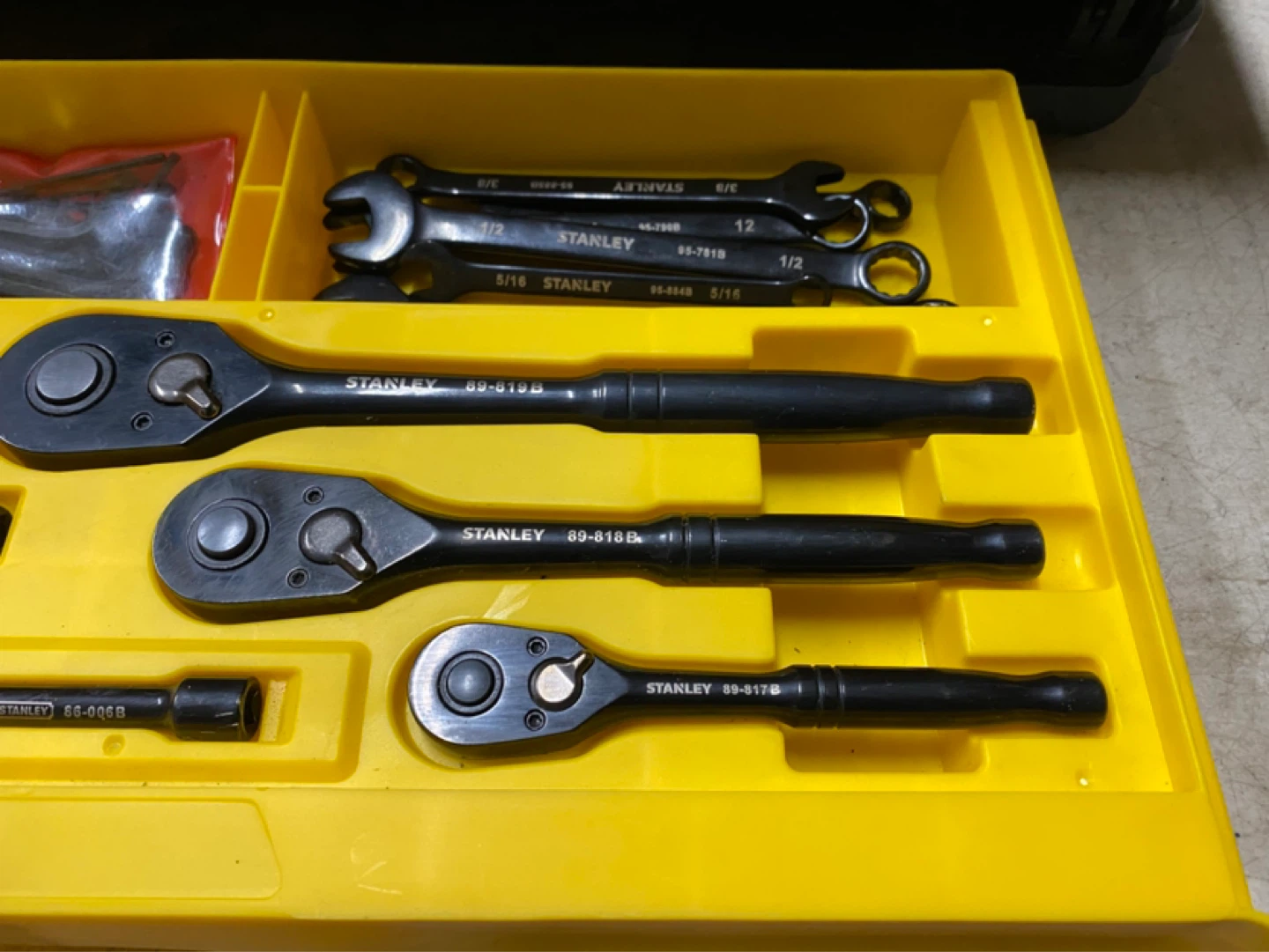 Stanley black chrome socket set and box - photo 5