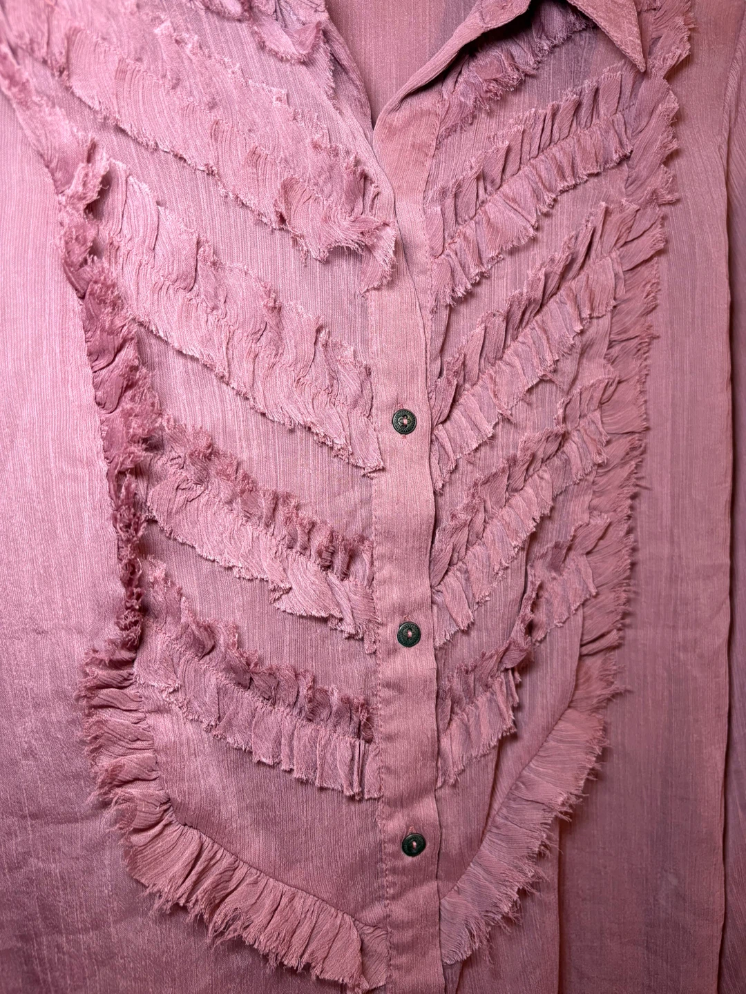 Free People sheer Rose Ruffle Button-Up Shirt - photo 5