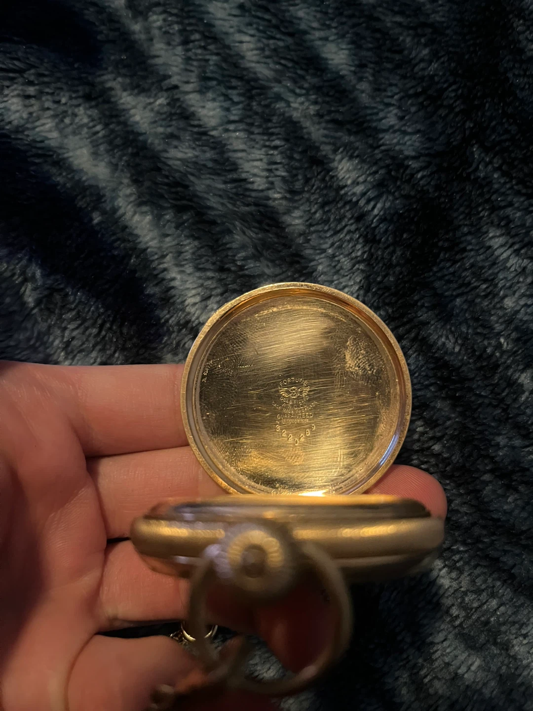 Fortune AWC.Co Gold Pocket Watch with Chain - photo 3