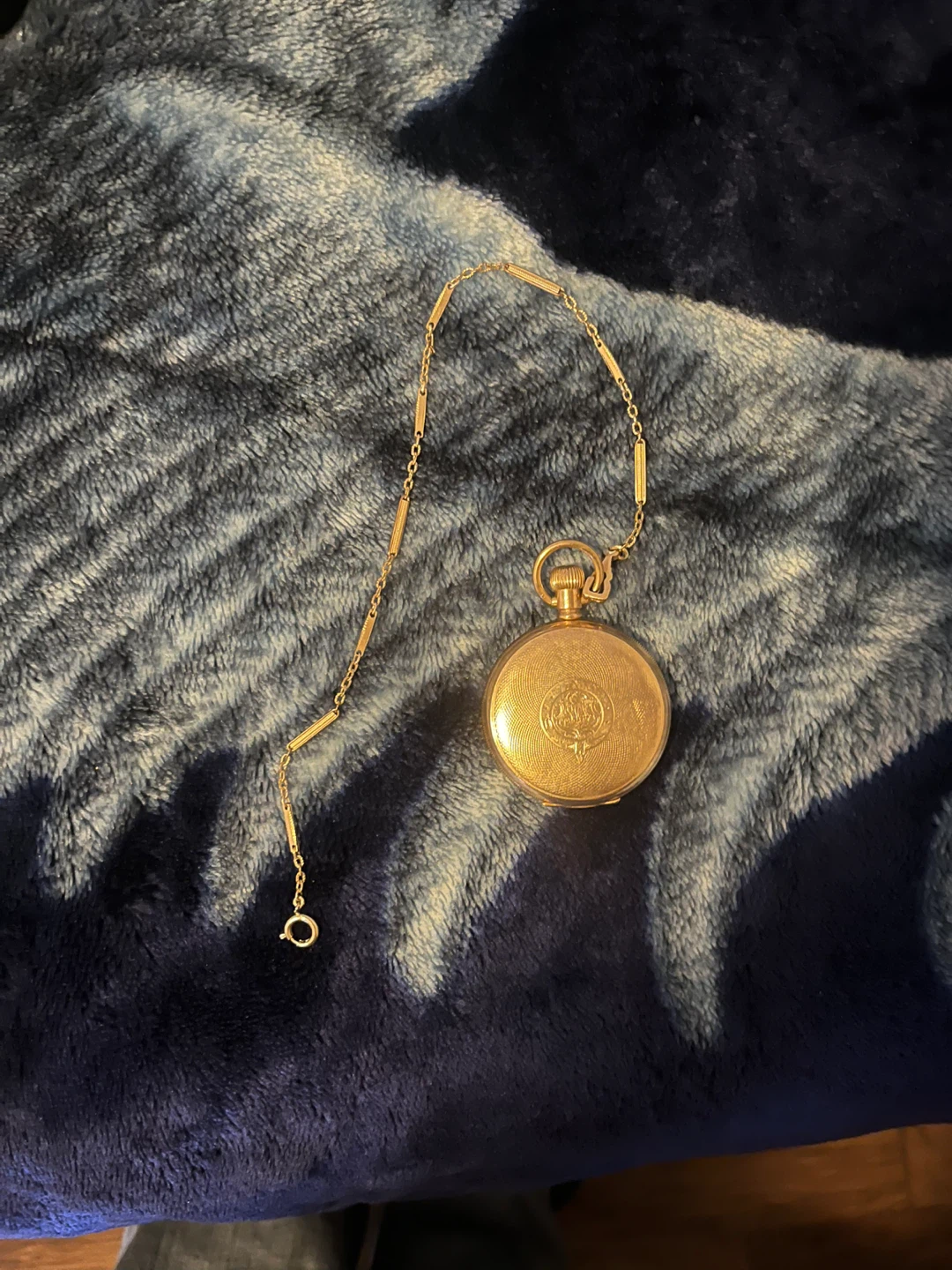 Fortune AWC.Co Gold Pocket Watch with Chain