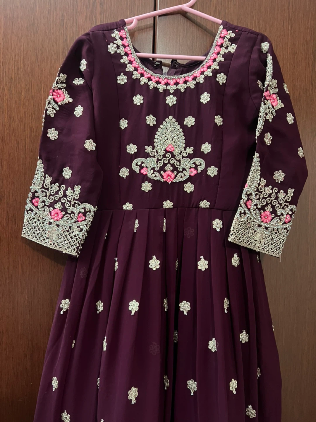 Girls' Embroidered Purple Dress with Jacket - photo 3