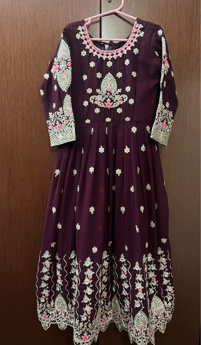 Girls' Embroidered Purple Dress with Jacket - photo 5