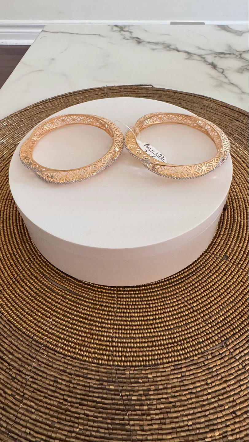 Gold Bangle Set with Rhinestones - photo 4