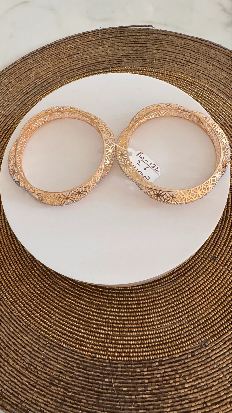 Gold Bangle Set with Rhinestones - photo 3