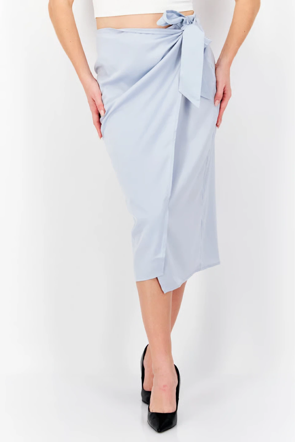 NA-KD Light Blue Wrap Skirt Minimalist Summer  S/M