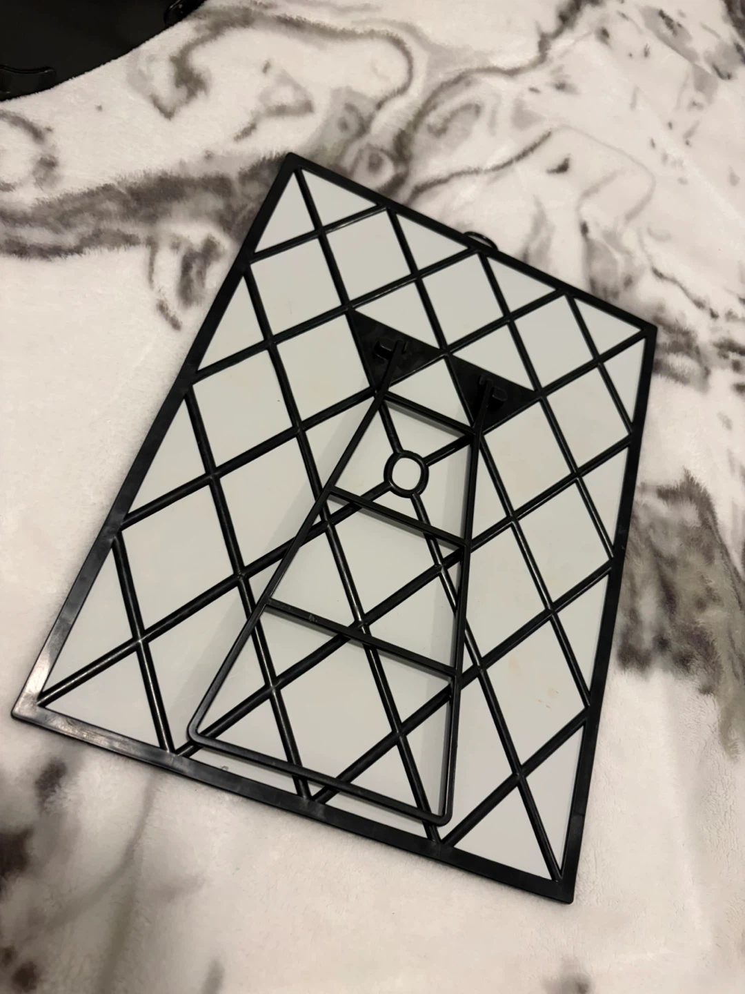 Black Rectangular Makeup Mirror with Stand - photo 2