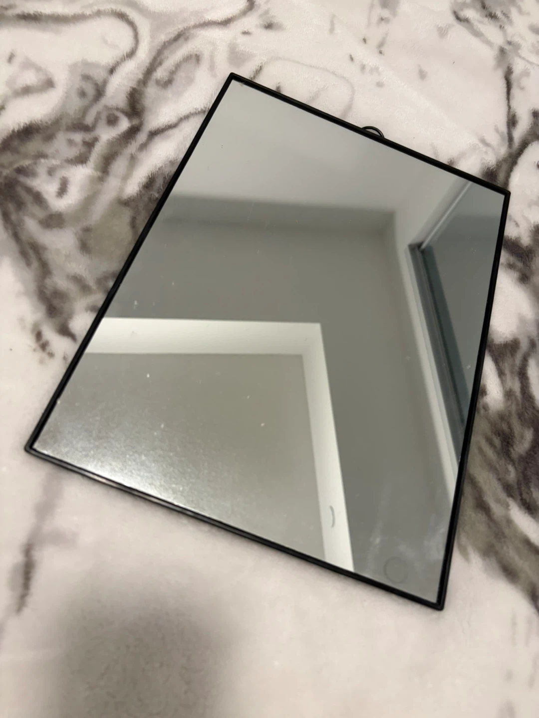 Black Rectangular Makeup Mirror with Stand