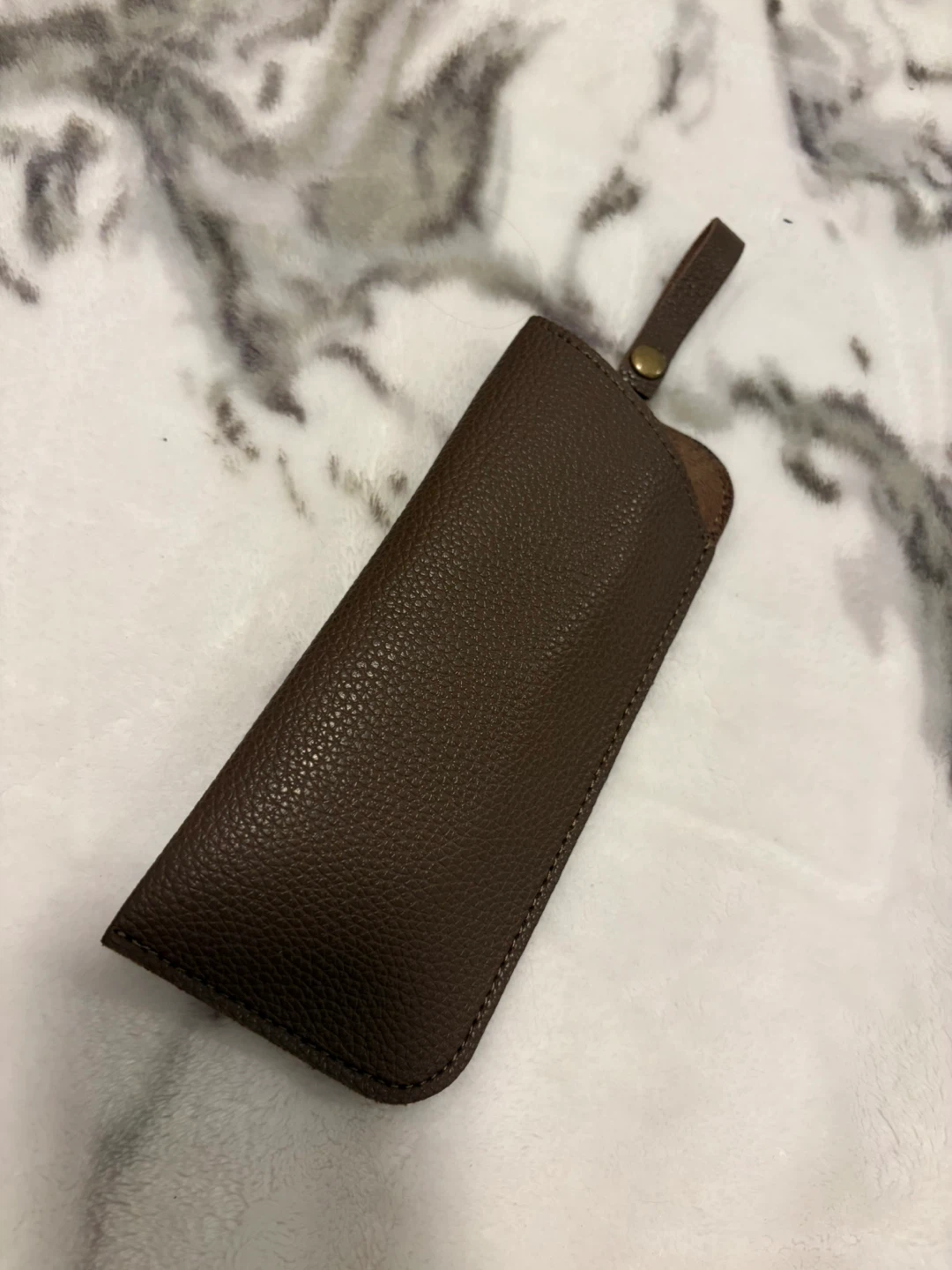 3COINS / Brown Faux Leather Glasses Case