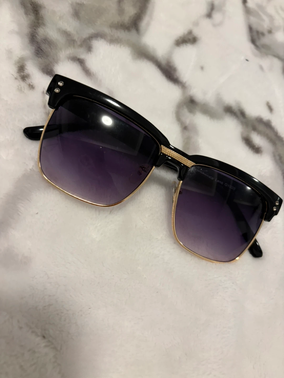 Black and Gold Clubmaster Sunglasses