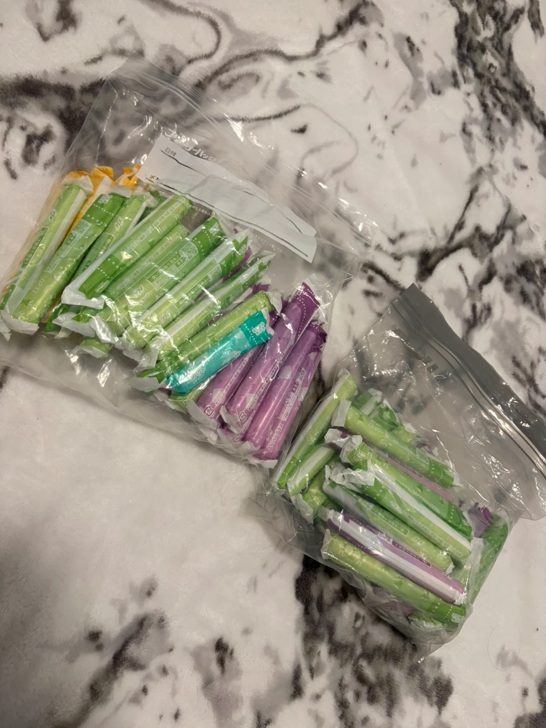 Various coloured tampons