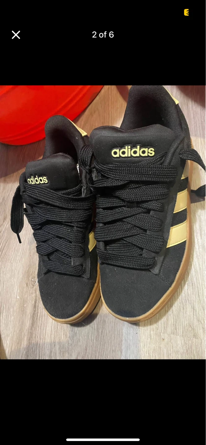 Adidas Black and Gold Sneakers