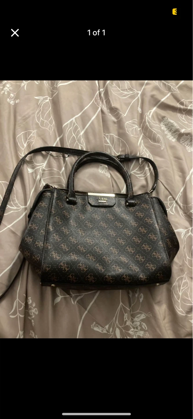 Guess Monogram Satchel Handbag